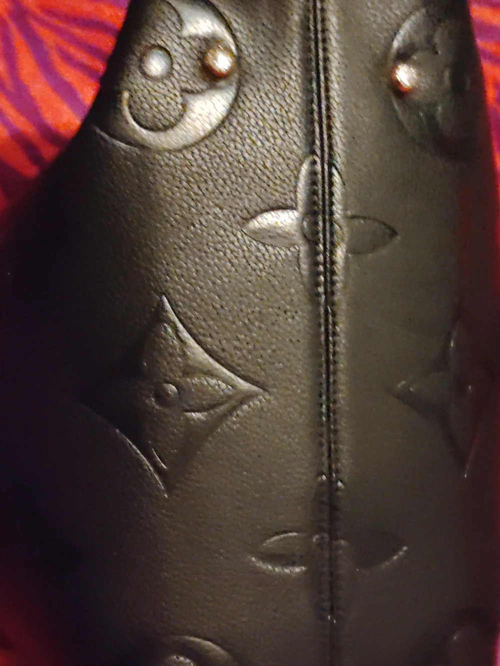 Louis Vuitton Black Embossed Shoulder Bag with Coin Pouch